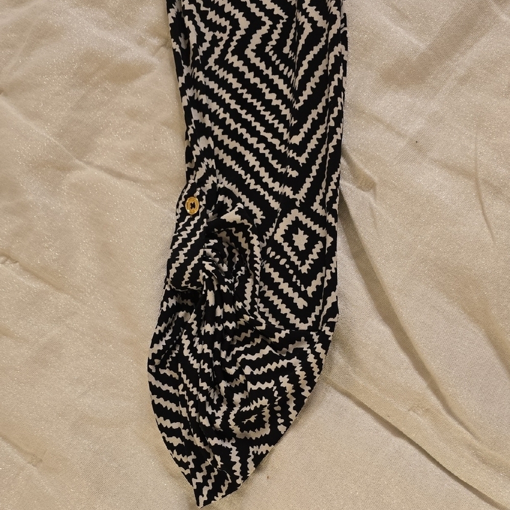 Michael Kors Monochrome Patterned Midi Dress Size 1X - Picture 10 of 15